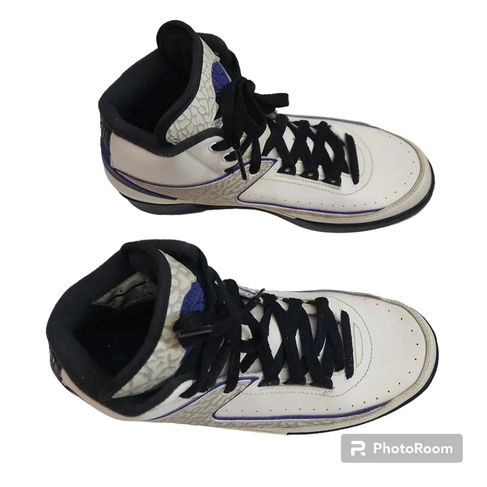 Nike Air Jordan 2 II Retro Dark Concord 395718-153 White Cement 7Y - Picture 2 of 10